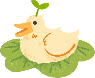 Handdrawn Textured Cute Duck