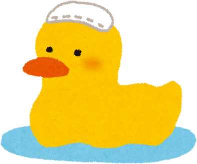 Watercolor Illustration of a Rubber Duck with Soap Suds