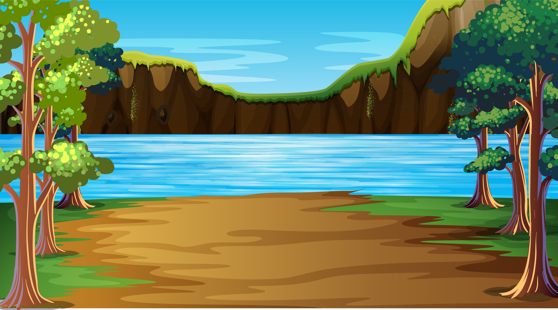 Outdoor lake nature scene