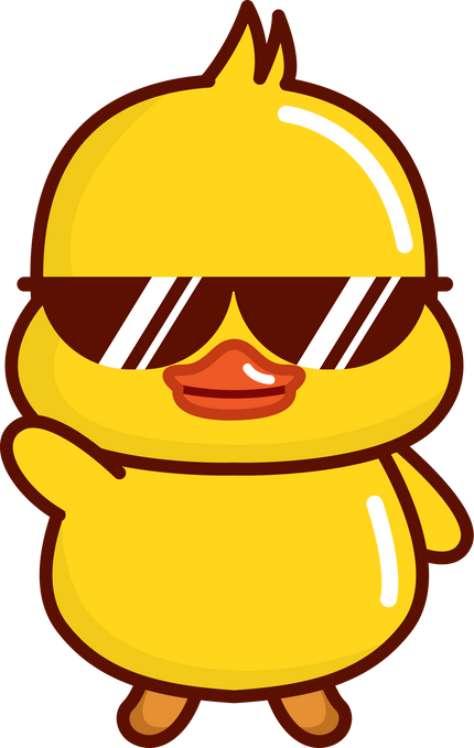 cute yellow little duck element animal design